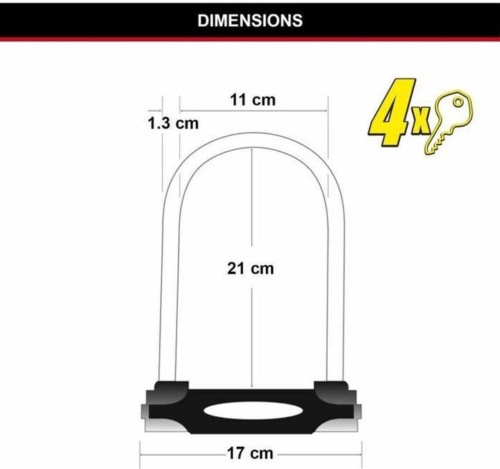 Produktbild Master Lock 8195 Bügelschloss 13 mm x 280 mm x 110 mm (28 cm)