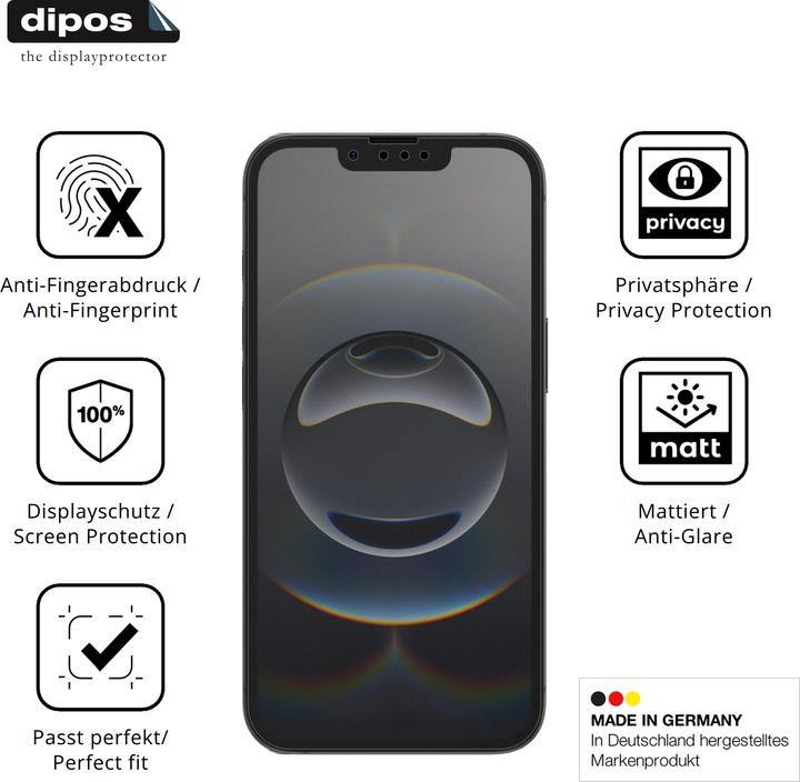 Actual product image Dipos Privacy Screen Protector 4-Way Privacy-Filter (Apple iPhone 17e)