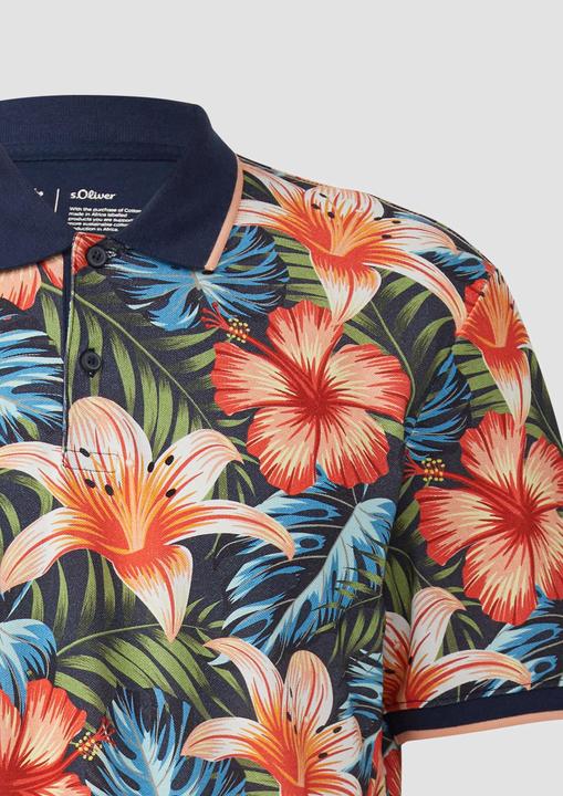 Immagine prodotto S.Oliver Polo-Shirt Poloshirt aus Baumwolle mit All-over-Print (XL)