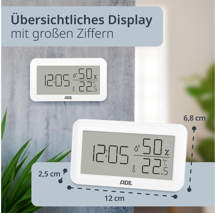 Actual product image ADE Weather station thermo-hygrometer 15 cm, white, functions