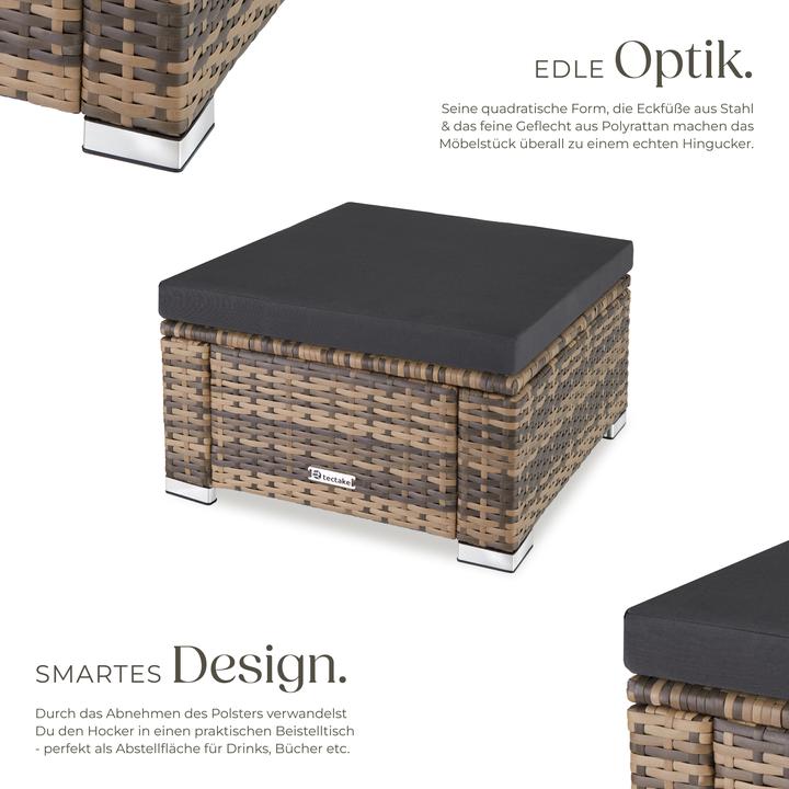 Produktbild tectake Rattan Sitzhocker
