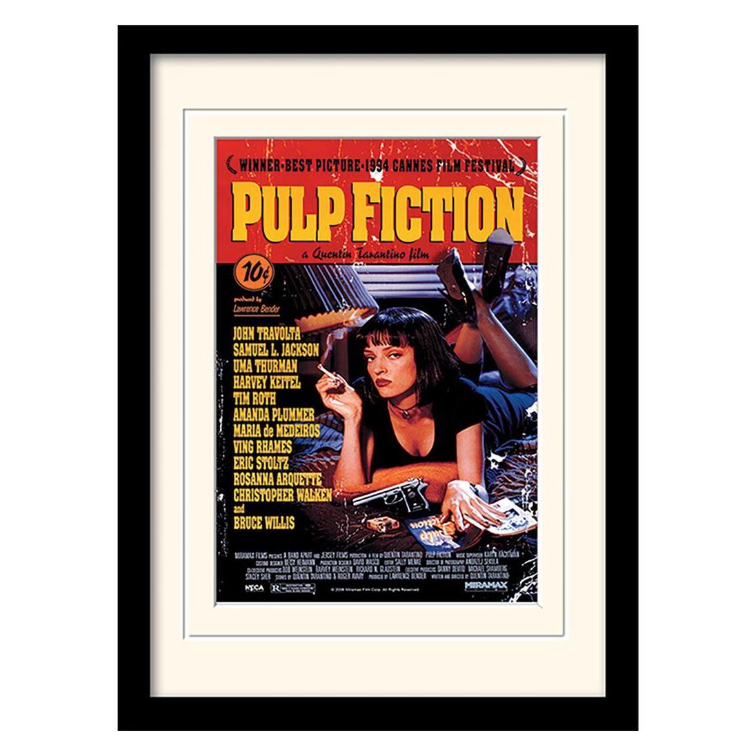 Poster Incorniciato Pulp Fiction – Uma Thurman Sul Letto – 30x40 Cm Con Cornice Nera, Licenza Ufficiale - 4