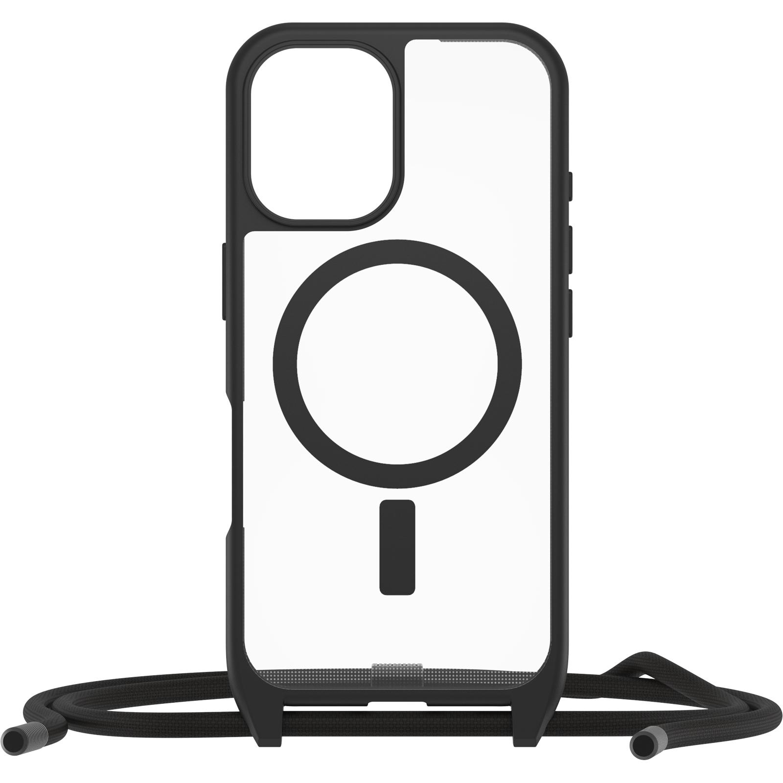 OtterBox React Necklace - MagSafe Smartphone Hülle, Handykette, Schwarz, Transparent
