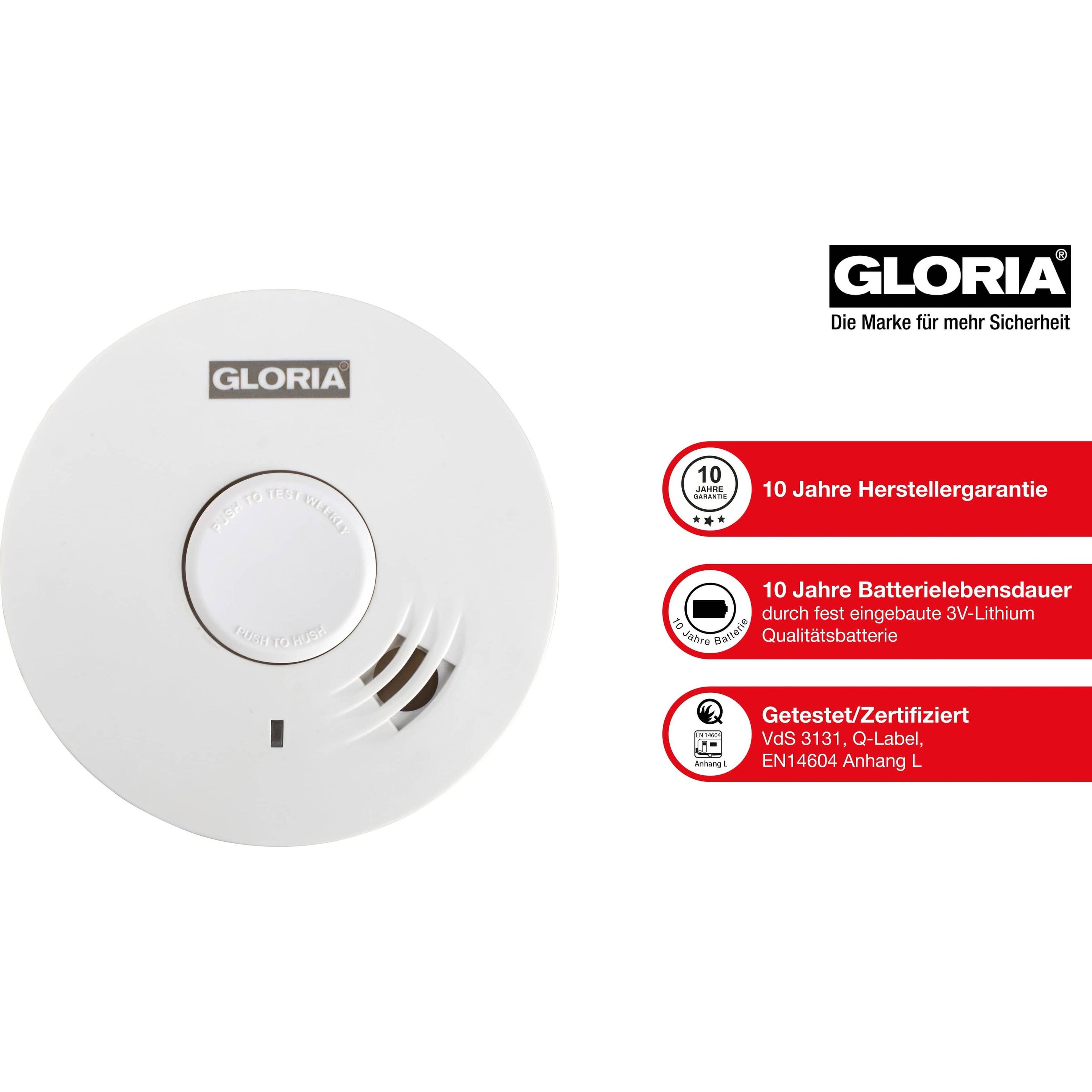Thumbnail - Gloria Haus und Garten, Gefahrenmelder, R-10 002518.0015 Rauchwarnmelder inkl. 10 Jahres-Batterie batteriebetrieben