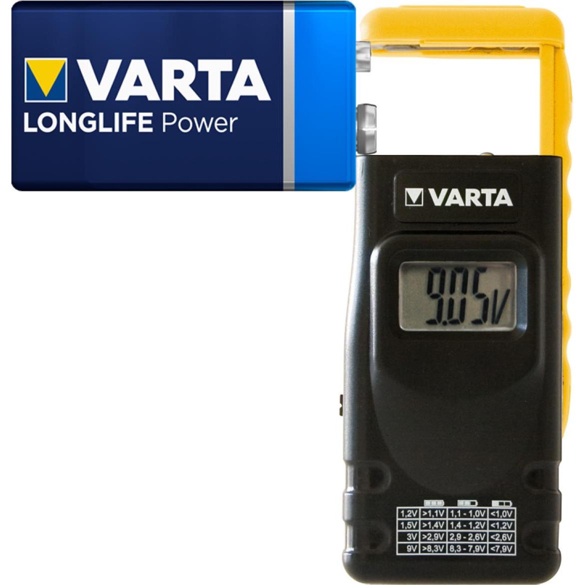 Varta LCD Digital Battery Tester, Accessori pile + batterie, Nero, Giallo