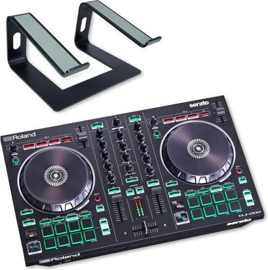 Roland DJ-Controller DJ-202 mit Laptopständer BK