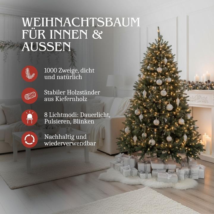 Actual product image Hermex Weihnachtsbaum 180cm mit LED Kunsttanne Christbaum Tannenbaum Tanne (180 cm)
