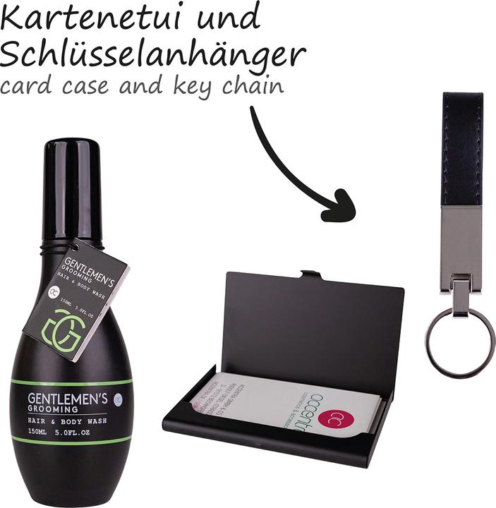 Actual product image Accentra GENTLEMEN'S GROOMING bath set in gift box, incl. 150ml Hair- & Bodywash, business card case, keys (Manicure set)