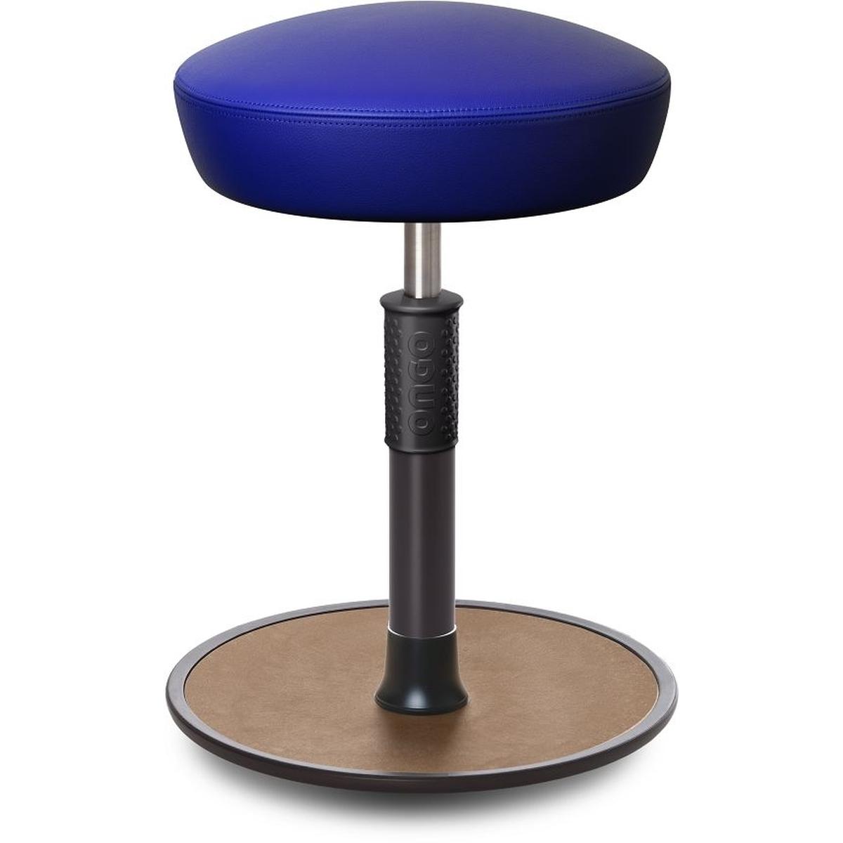 Ongo, Bürostuhl, Sitz- Stehhocker Free Regular Hutsitz Boxmark Leder blau schwarz /Natur