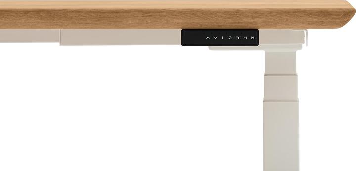 Produktbild Oakywood Standing Desk Holztisch mit Höhenverstellung - aus Massivholz - Eiche / 120x60 / Weiss - (120 x 60 cm)