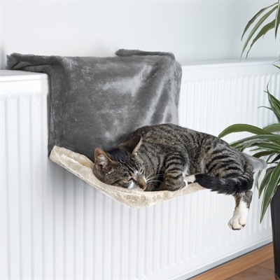 Immagine prodotto Trixie Letto a radiatori, peluche, 45 × 24 × 31 cm, grigio/grigio chiaro (Gatto)