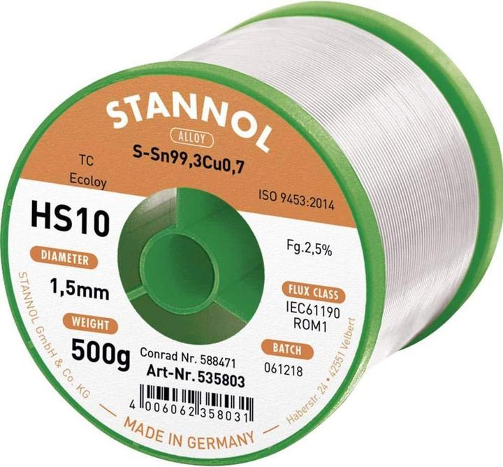 Produktbild Stannol Bleifreier Lötdraht Sn99Cu0.7 (Lötzinn)