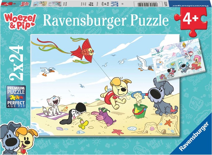 Produktbild Ravensburger Woezel & Pip Sommer- und Winterpuzzle, 2x24 Teile. (24 Teile)