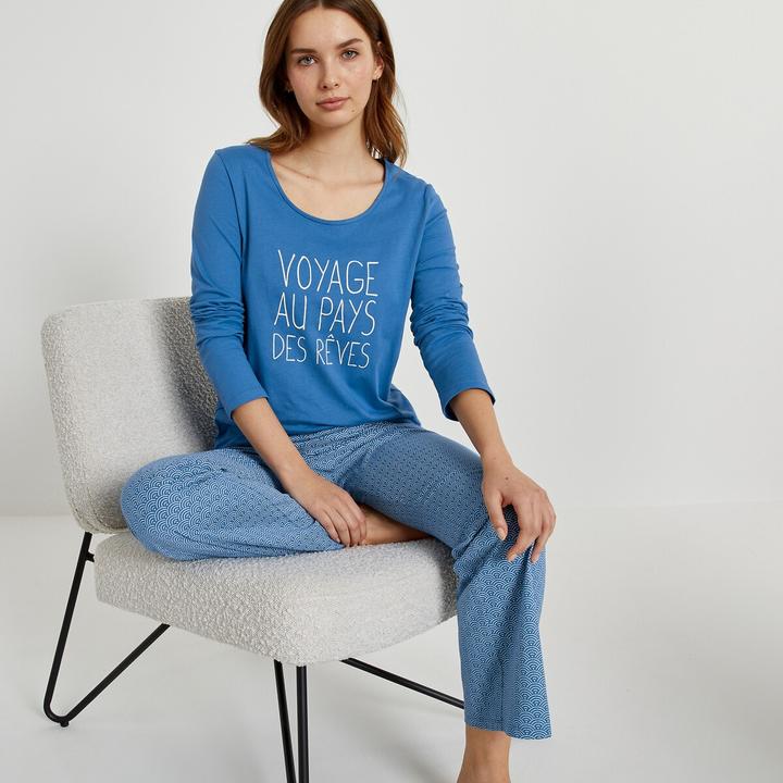 Produktbild La Redoute Collections Pyjama mit langen Ärmeln aus Baumwoll-Jersey (54)