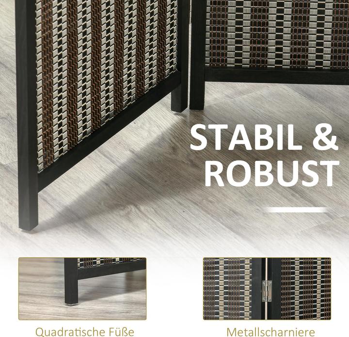 Immagine prodotto Homcom Paravent Bambus, Kiefernholz Braun