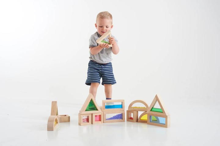 Productafbeelding TickiT Sensorische bouwstenen (16 stuks) volgens Montessori