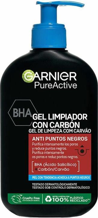 Actual product image Garnier Pure Active Charcoal Face Cleansing Gel 250ml (Cleansing gel, 250 ml)