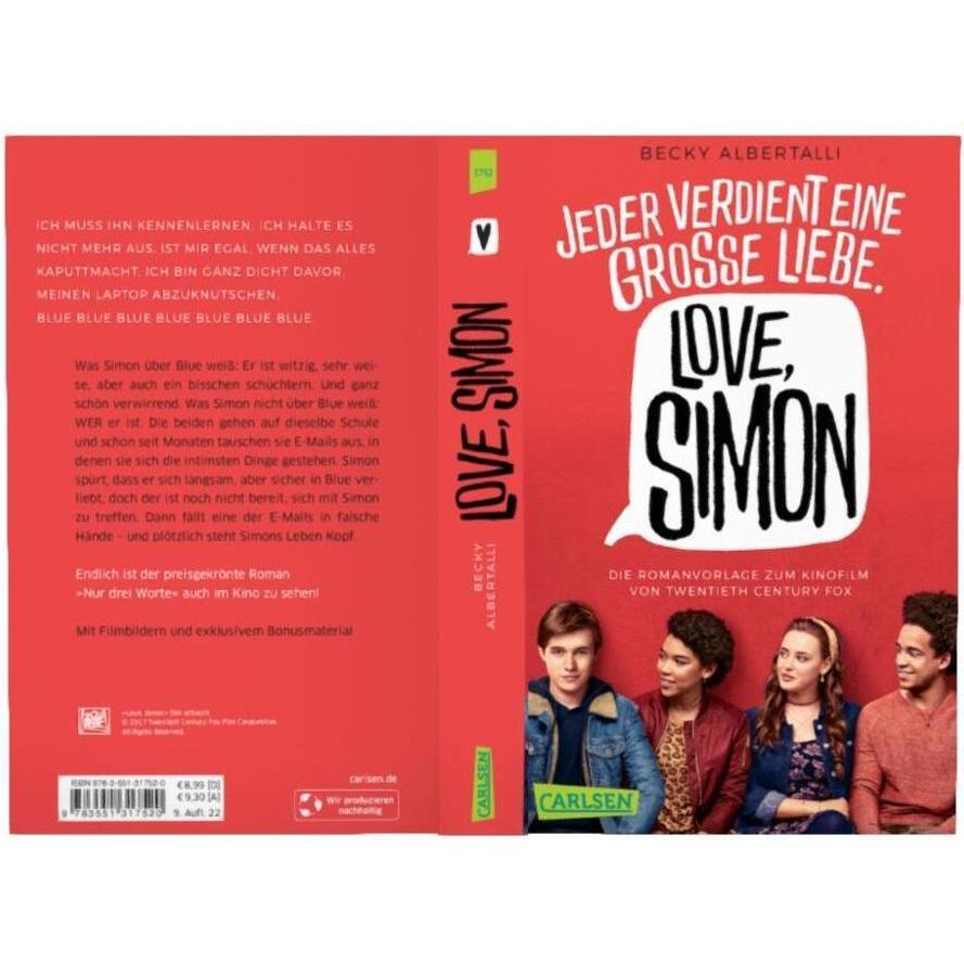 Thumbnail - Love, Simon (Filmausgabe), Belletristik von Becky Albertalli