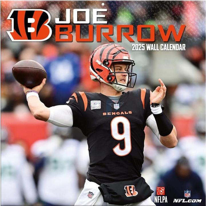 Actual product image NFL - Cincinnati Bengals - Joe Burrow - 30.5 x 30.5 cm Player Wall Calendar 2025 (30.5 x 30.5 cm)