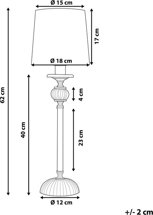 Valeurs nutritives et ingrédients Beliani Lampe de table blanche 62 cm ronde KUBENA (E14)