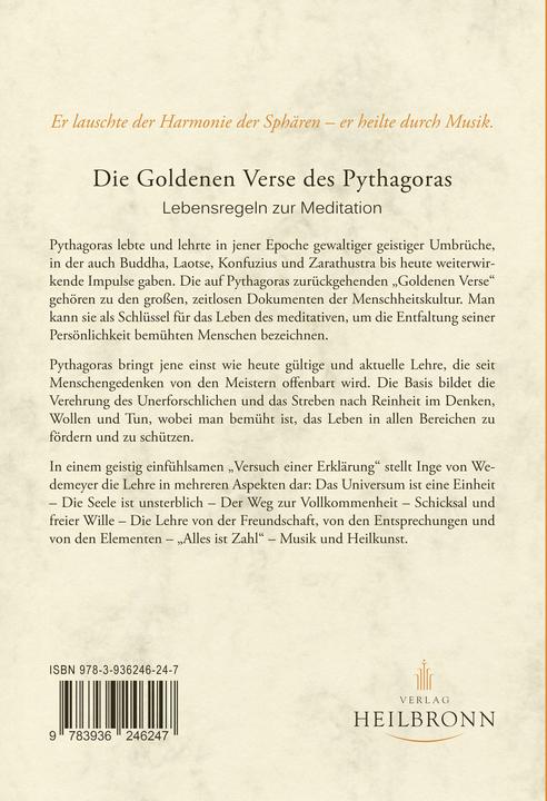 Produktbild Die Goldenen Verse des Pythagoras (Deutsch, Gerda von Gerlach, Inge von Wedemeier, 2017)