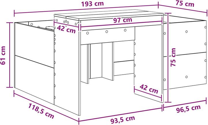 Produktbild vidaXL Bettrahmen (75 x 190 cm)
