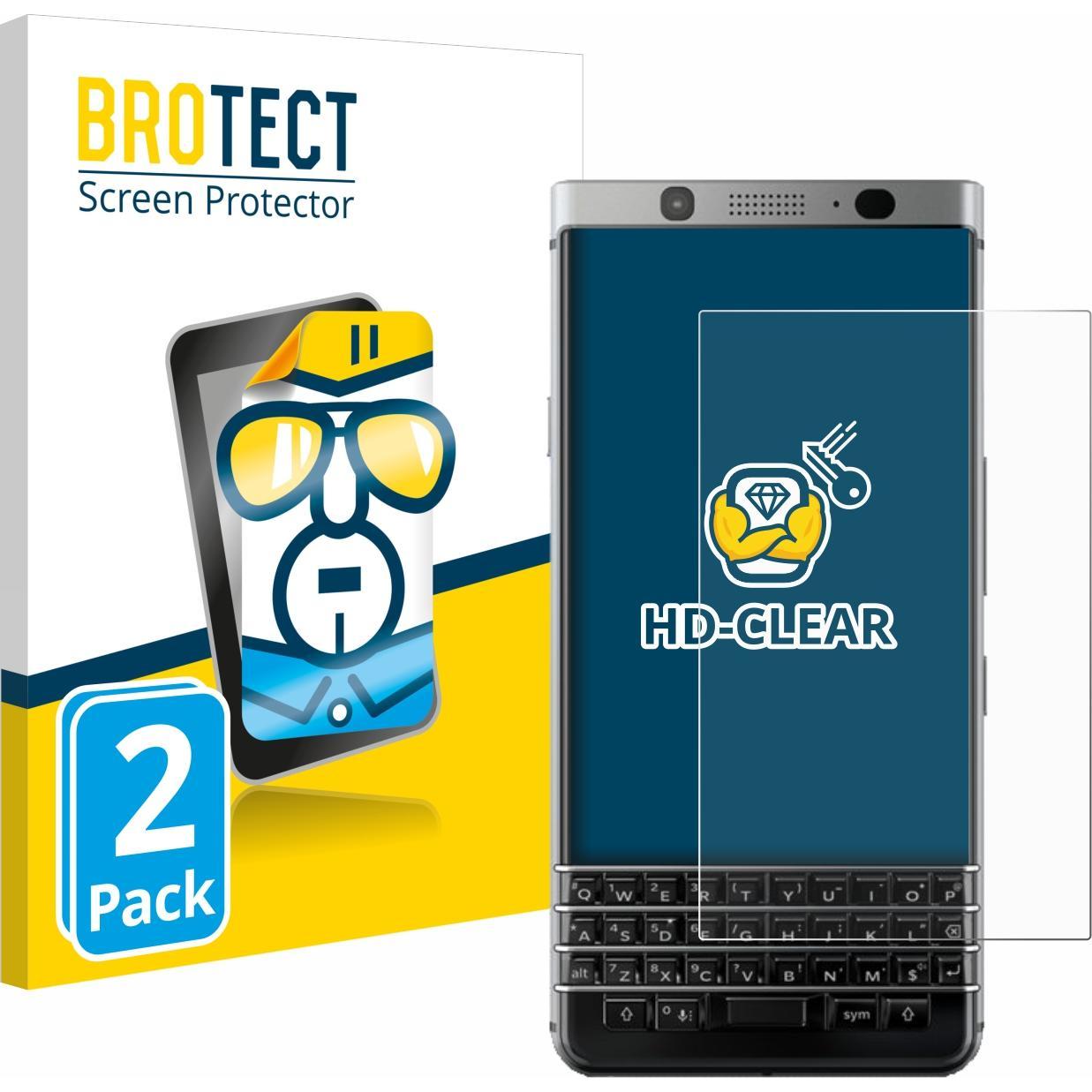 BROTECT Schutzfolie Displayschutz Klar (2 Stück, Blackberry KEYone), Smartphone Schutzfolie, Transparent