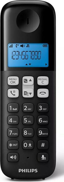 Actual product image Philips Wireless Landline Telephone D1611b Black