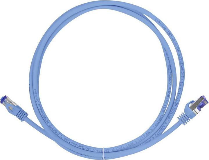 Actual product image LogiLink Patch cord Ultraflex, Cat.6A, S/FTP, 10 m, blue withCat.7 raw cable, extra flexible & soft cable m (S/FTP, CAT6a, 10 m)