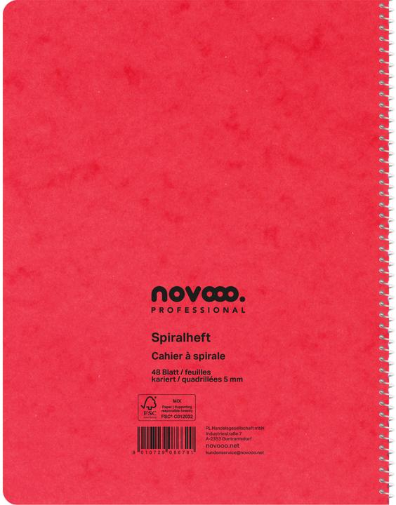 Produktbild Novooo Spiralheft assortiert (E5, Kariert, Weicher Einband)