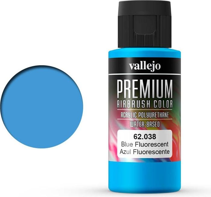 Productafbeelding Vallejo Premium Airbrush kleuren (Fluorescerend Blauw, 60 ml)