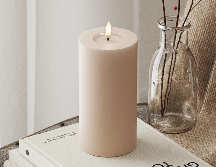 Immagine prodotto Deluxe Homeart Candela a colonna LED - Rosé 7,5 x 15 cm (1 x)