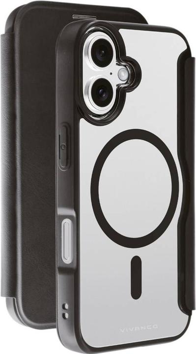 Image du produit Vivanco MAG PREMIUM Wallet pour iPhone 16, noir, 2.0m Drop-Protection, MagSafe Suport (Apple iPhone 16)