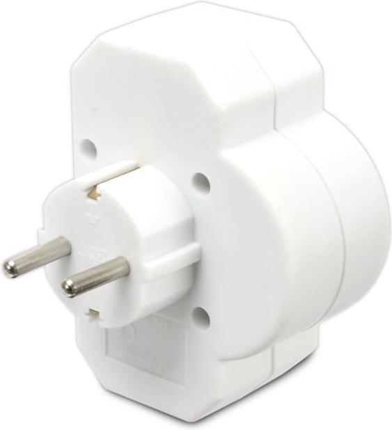 Produktbild Heitech Multisteckdose mit Schalter, horizontal, 16 A, weiss (3x, CEE 7/3)