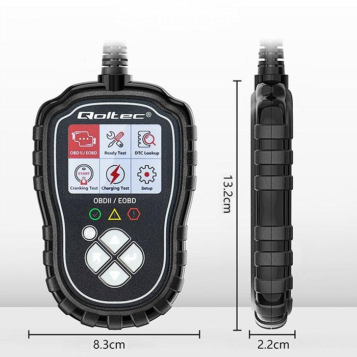 Actual product image Qoltec ProLine Digitaler Diagnosetester | OBD2 EOBD | Polnische SPEISEKARTE | 8V-25V | Duales System