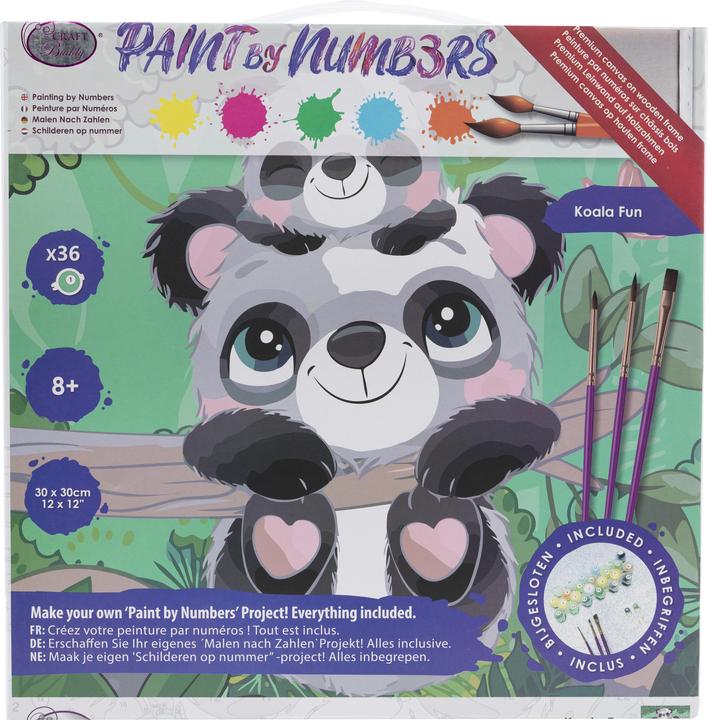 Immagine prodotto Craft Buddy Set di quadri per dipingere con i numeri 30x30cm Koala Fun