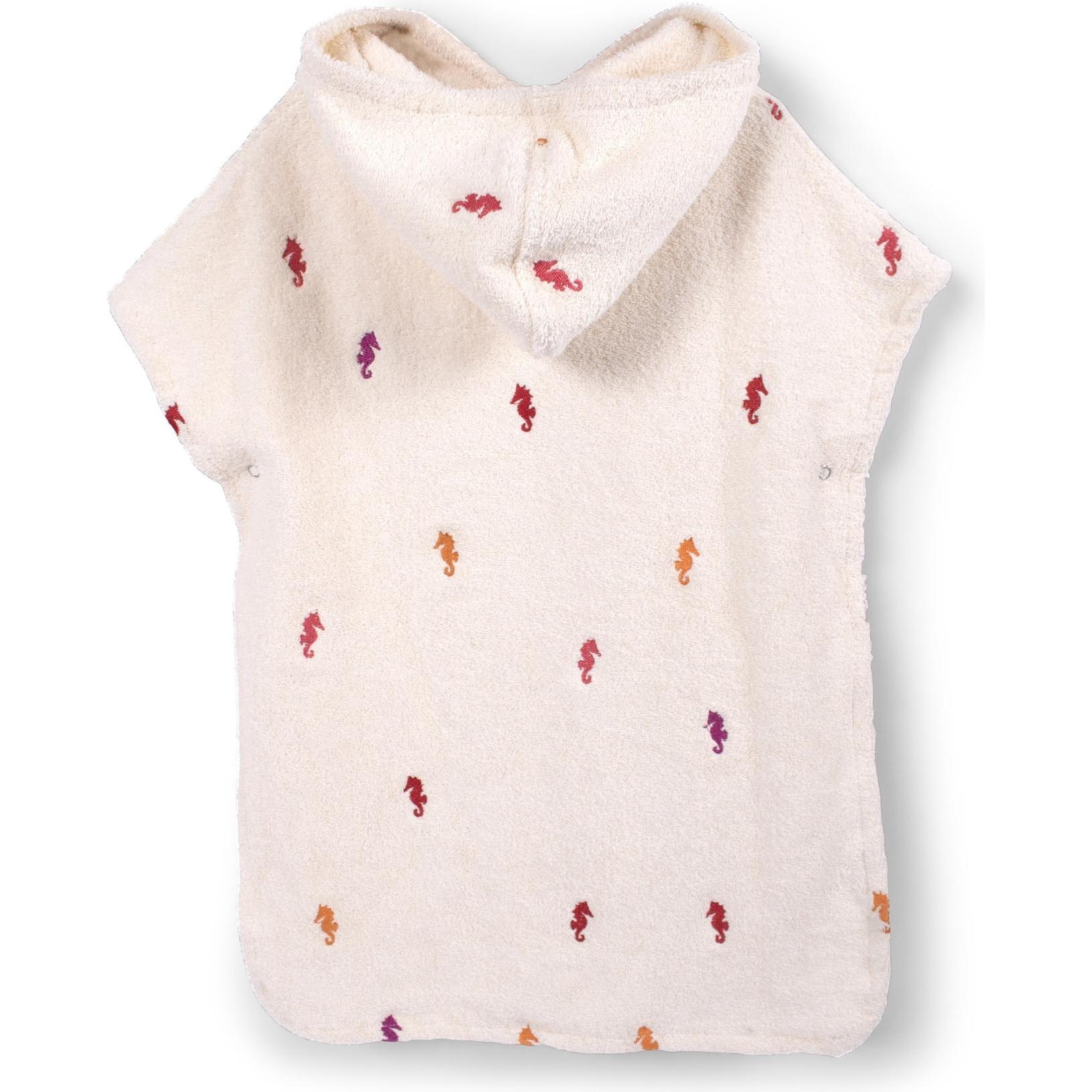 Filibabba, Babybadetuch, Badeponcho mit Stickmuster - Seepferdchen