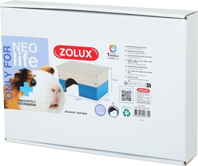 Produktbild Zolux Neolife Houten Huisje Cavia Blauw - 35X21X16 Cm