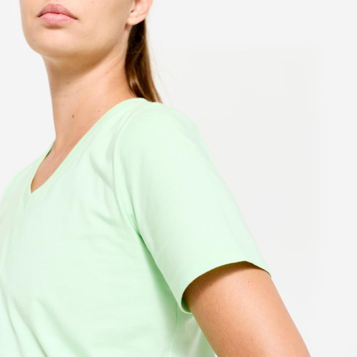 Produktbild Domyos Women's V-Neck Cotton Fitness T-Shirt - Sorbet Green (XL)