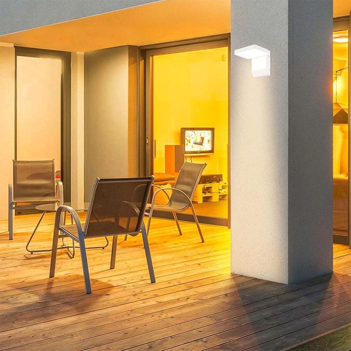Produktbild V-TAC VT11020150W 20W LED Wandleuchte Weisser Körper Quadratisch 4000K IP65 (2580 lm, IP65)