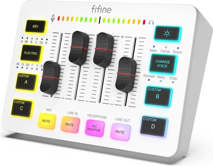 Actual product image Fifine Gaming Audio Mixer SC3, 4-channel