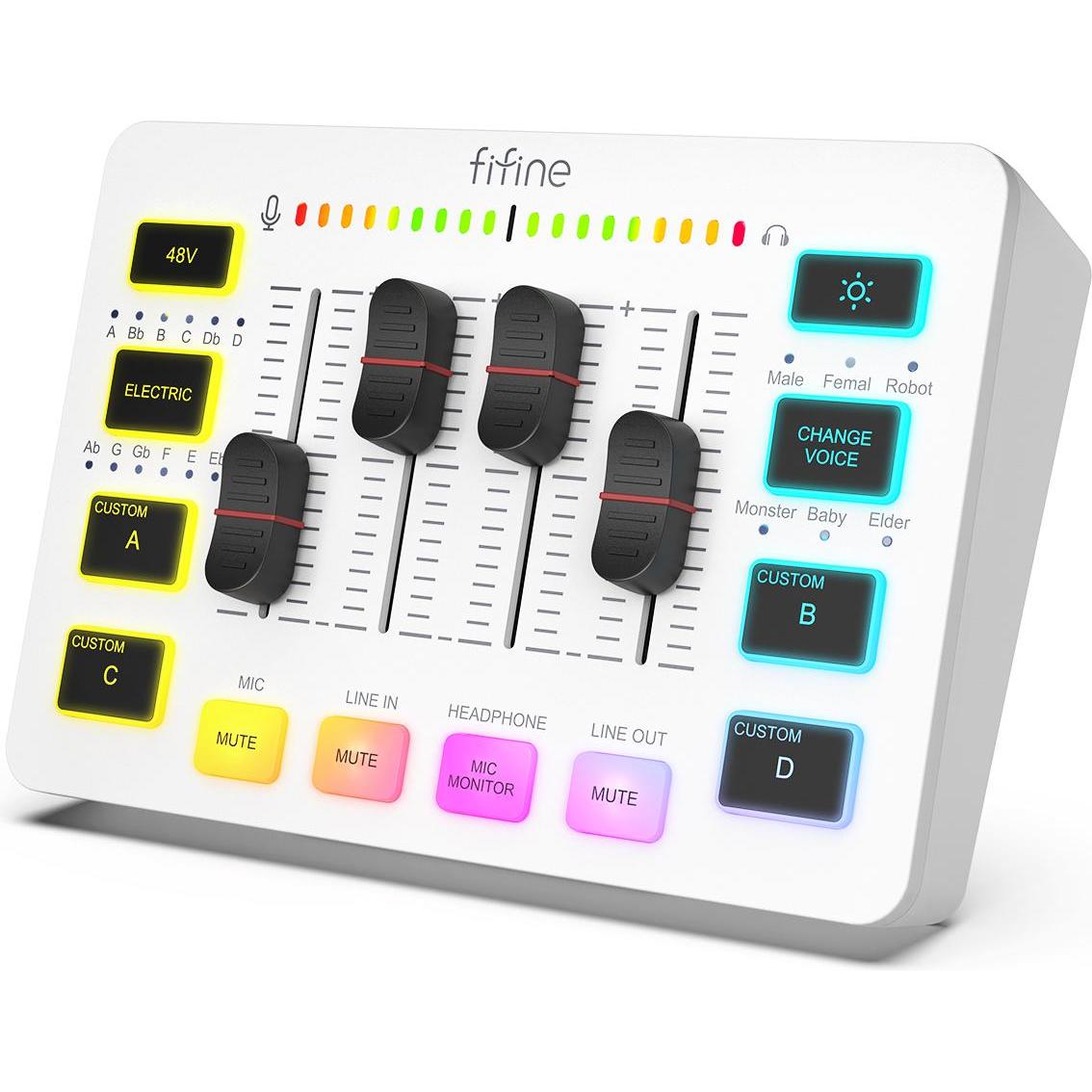 Thumbnail - Fifine Gaming Audio Mixer SC3, 4-Kanal, Mikrofon