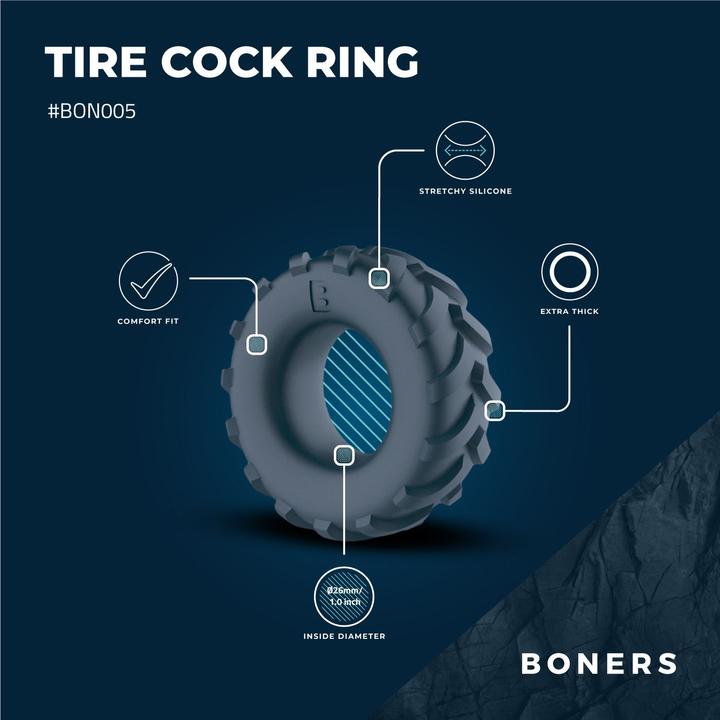 Actual product image Boners Tire Cock Ring (6 cm)