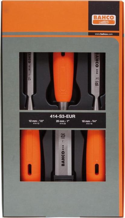 Actual product image Bahco Chisel set for wood 3 pcs (414-S3-EUR) (12 mm)