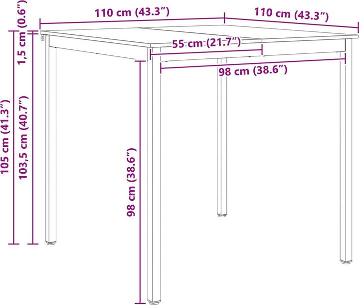 Image du produit vidaXL Bartisch