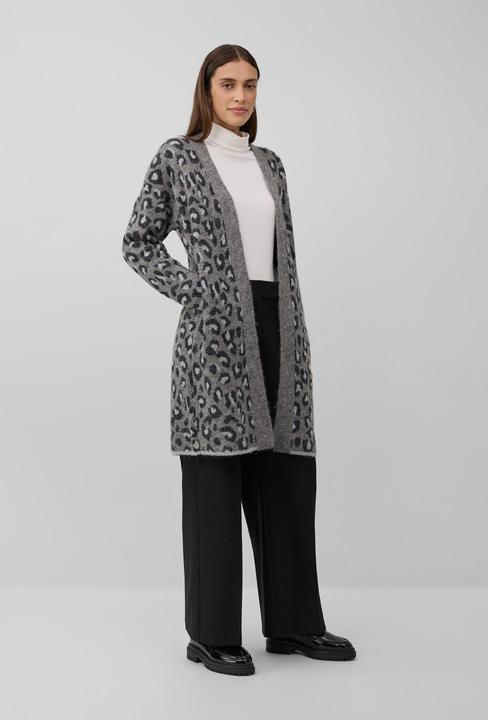 Produktbild s.Oliver Strickjacke Long-Cardigan im Relaxed Fit mit Leo-Print (44)