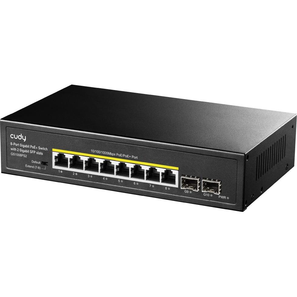 Thumbnail - Cudy Komutatorischer GS1008PS2 8 xGE PoE + 120 W 2 xSFP (10 Ports), Netzwerk Switch, Schwarz