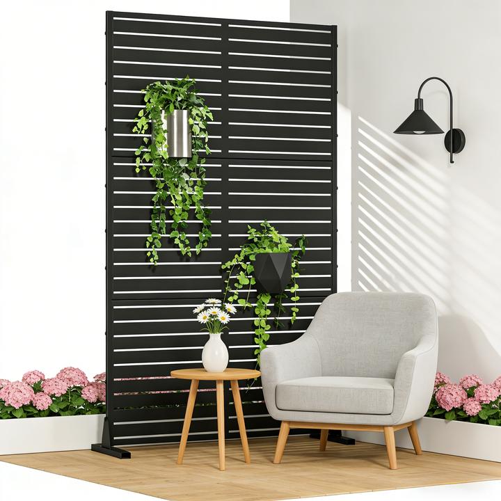 Image du produit Casa.Pro Trennwand Nodepp verzinkter Stahl 180x90 cm Schwarz