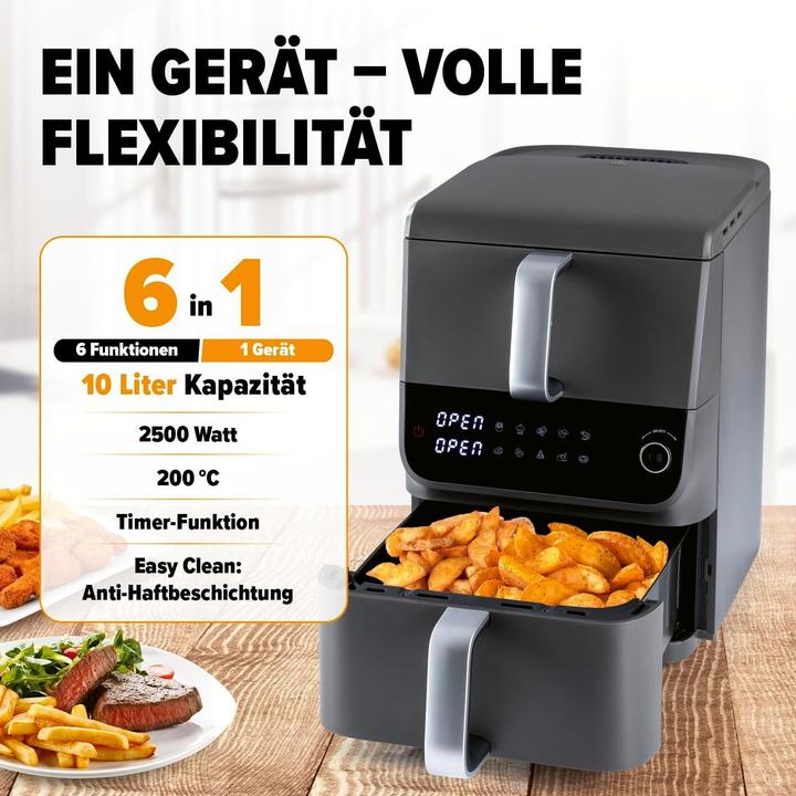 Actual product image Gourmetmaxx FryUp Dual Chamber Air Fryer