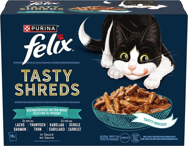Produktbild Felix Tasty Shreds (Adult, 10 Stk., 800 g)